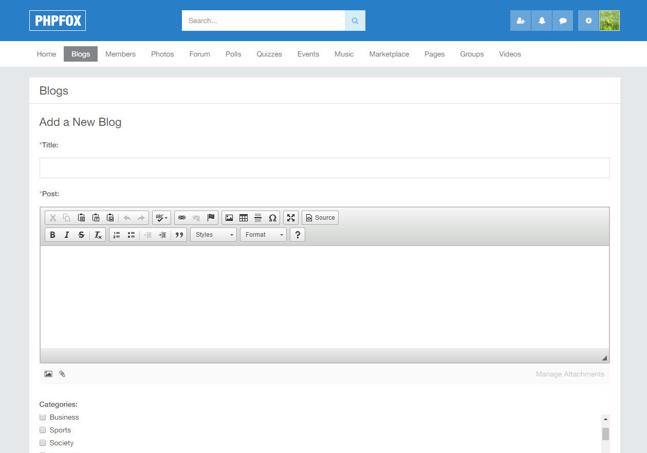 Blog with CKEditor