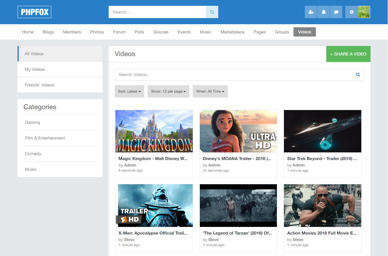 Video Landing Page