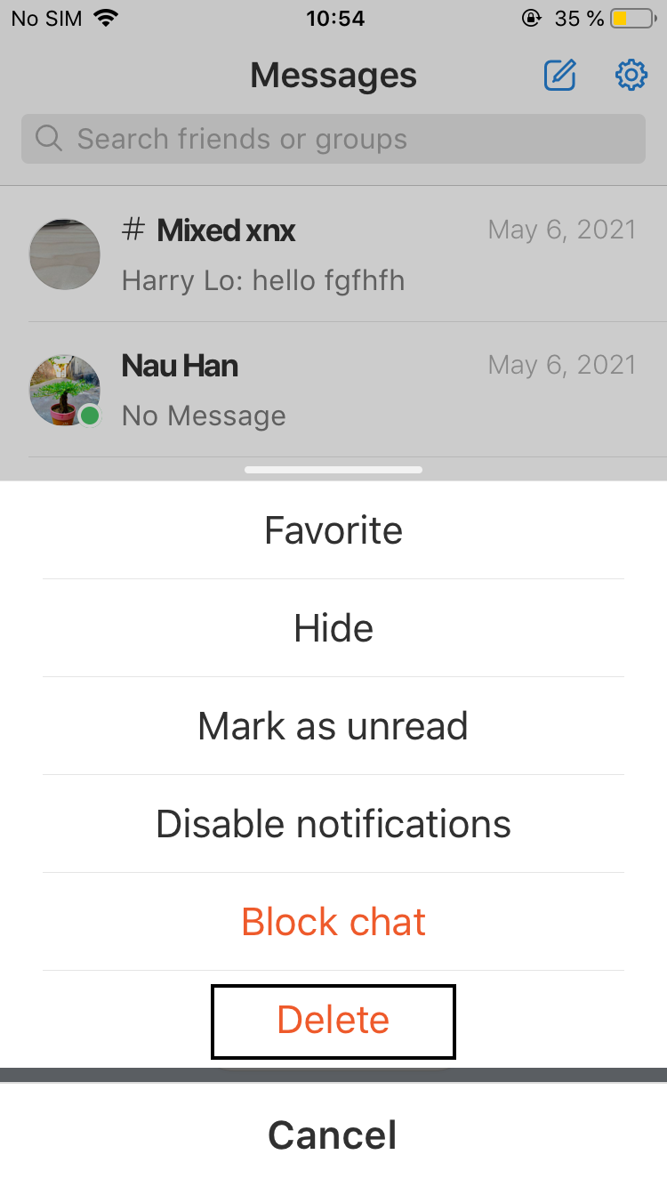 delete conversation