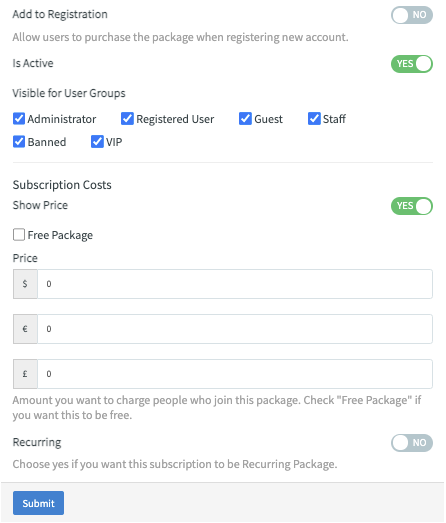phpfox subscription