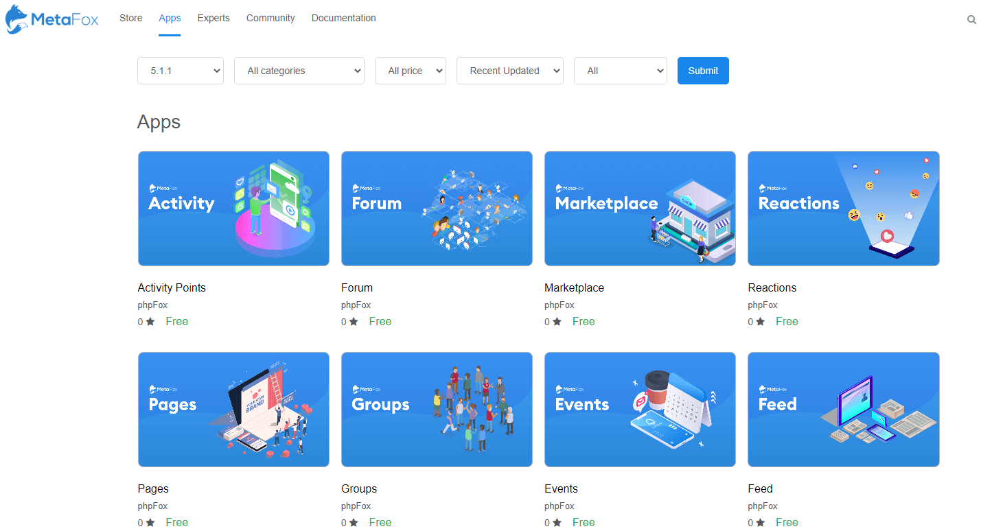 MetaFox-app-store