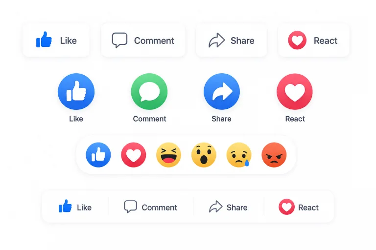 Like, Share, Comment & React