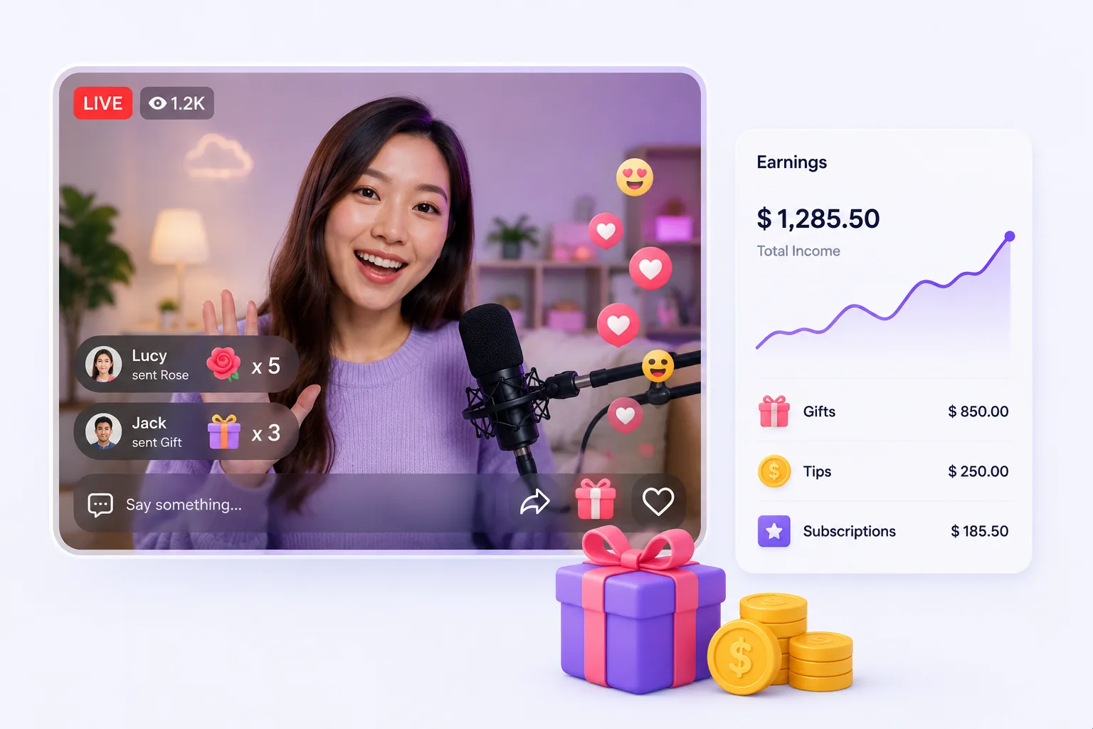 Live streaming product screenshot