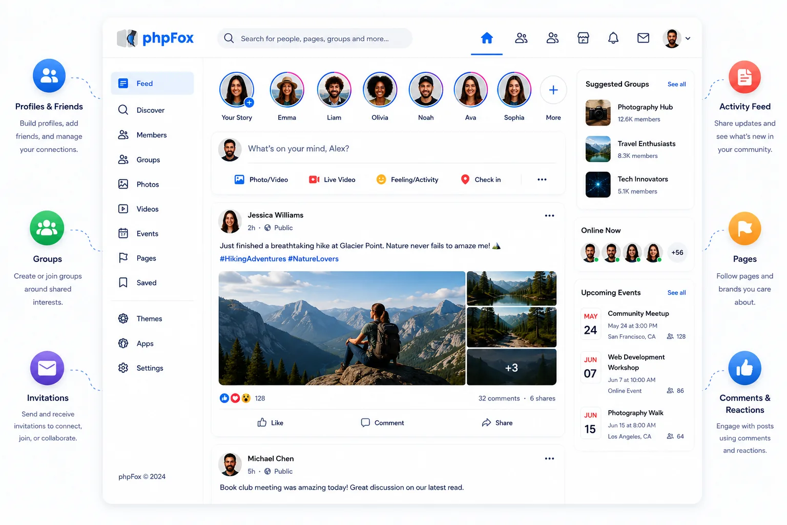 phpFox social network features