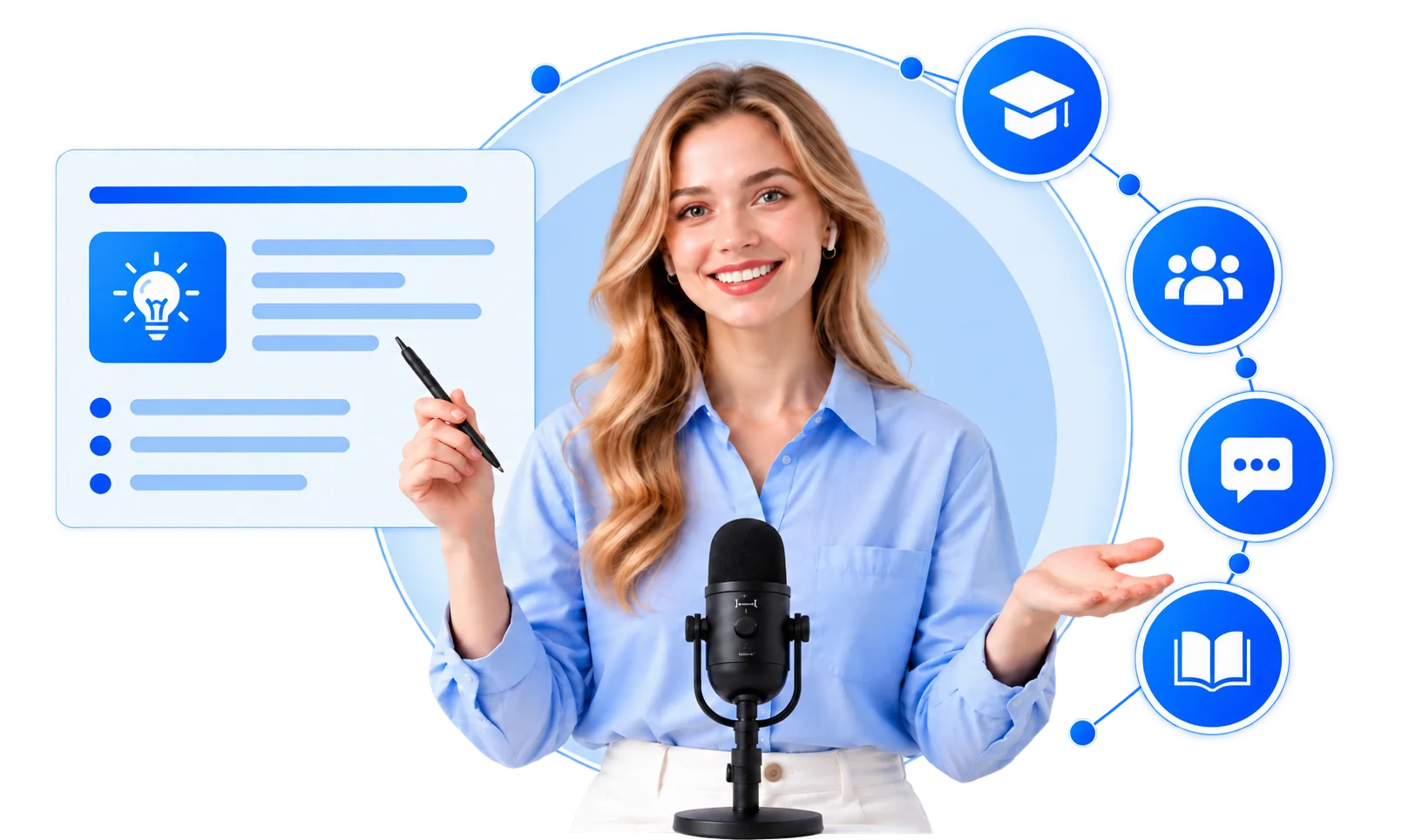 Students and educators engaging in an online learning community