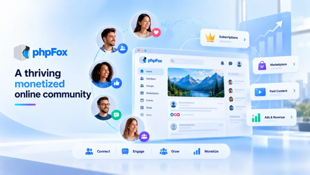 Thriving monetized online community optimized